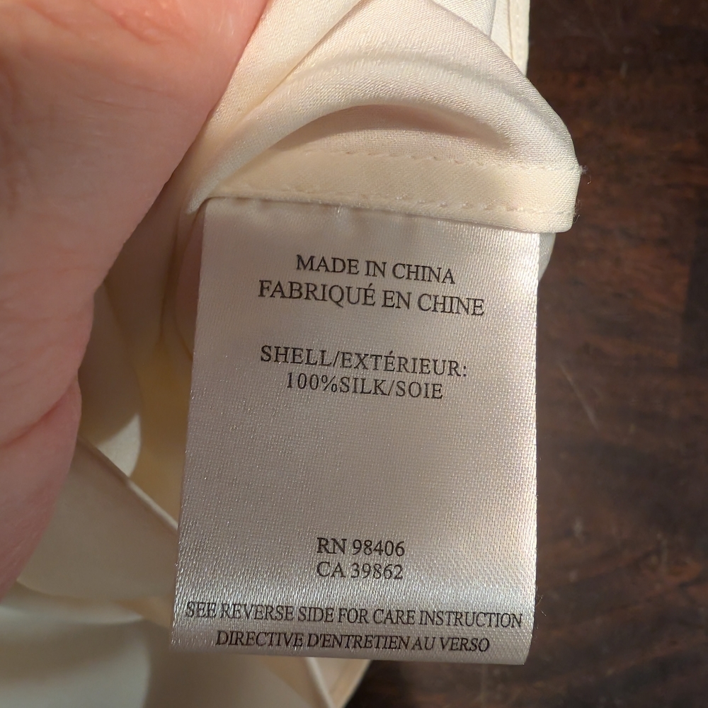 Theory Tanelis Sleeveless Blouse, 100% Silk, Women's Small, Cream - Picture 3 of 6